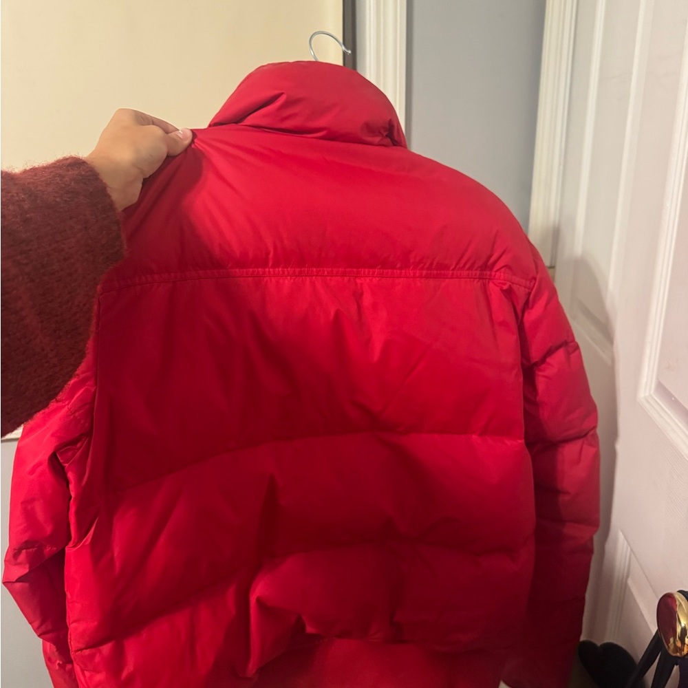 Red Puffer Jacket Medium - image 3